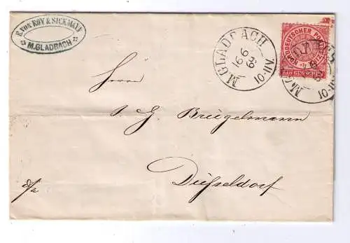 NDP - M.GLADBACH 1869 - Nachverwendung / Firmenstempel "E. von ROY & SICKMANN"