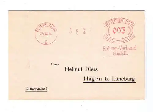 DR Absenderfreistempel - Düsseldorf 1926 - Firma "Röhren-Verband G.m.b.H."