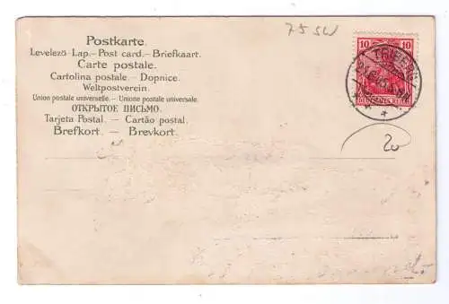 AK 1905 - Kleeblatt Lithographie "Gruß aus dem Schwarzwald" - Weltpostverein - Triberg