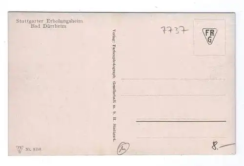 Ak ca. 1920 - "Stuttgarter Erholungsheim Bad Dürrheim"