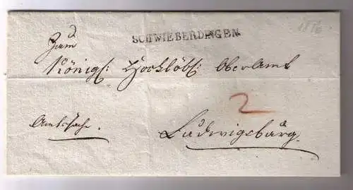 Vorphila  Württemberg 1816 / Fahrpost von Schwieberdingen nach Ludwigsburg