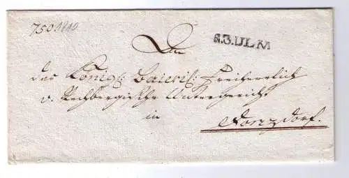 Vorphila  Württemberg ca. 1810 / Fahrpost aus ULM, adressiert an das Rechbergische Untergericht in Donzdorf