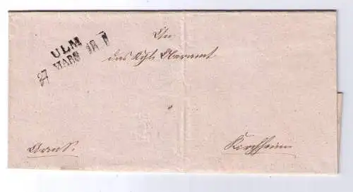 Vorphila  Württemberg um 1845 / L2-Stempel ULM, adressiert nach Kirchheim