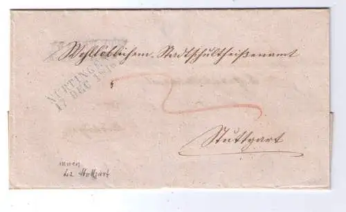 Vorphila  Württemberg 1845 / Mehrfach verwendeter Beleg - Stuttgart - Nürtingen / Nürtingen - Stuttgart