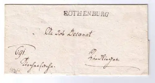 Vorphila  Württemberg um 1830 / Fahrpost - ROTHENBURG nach Riedlingen / perfektes geprägtes Siegel