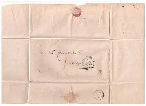 Vorphila  Württemberg 1848 / roter K2 Stuttgart / Doppelverwendung - innen Steigbügelstempel GAILDORF