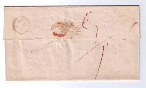 Vorphila  Württemberg 1848 / roter K2 Stuttgart / Doppelverwendung - innen Steigbügelstempel GAILDORF