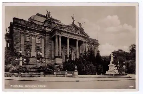 1940 - AK Wiesbaden - Deutsches Theater / versendet in Mainz - adressiert nach Wien