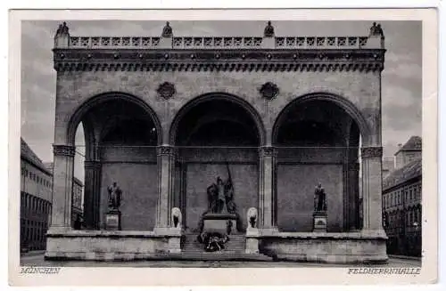 1942 - AK München Feldherrnhalle - von Altötting nach Wien gelaufen