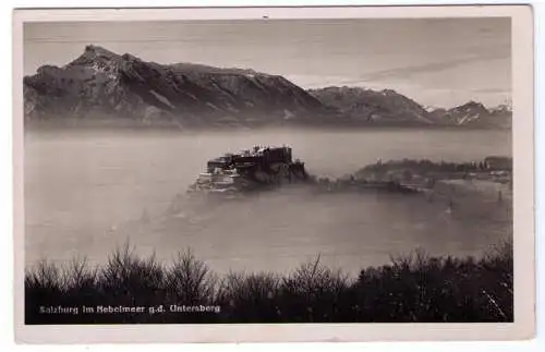 1942 AK Salzburg im Nebelmeer - von einem "unbekannten Soldaten" - von Bregenz Lochau nach Erding