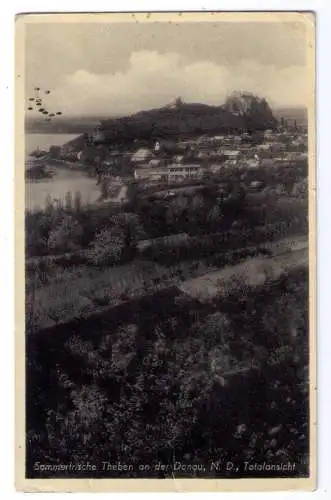 1942 AK Theben a. d. Donau - "Wehrkreis Reit- und Fahrschule" - gel. von Marchegg nach Wels