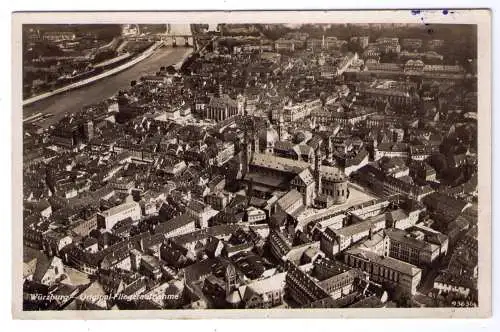 1939 AK Würzburg (Original Fliegeraufnahme) - adressiert nach Perg Oberdonau (Ö)