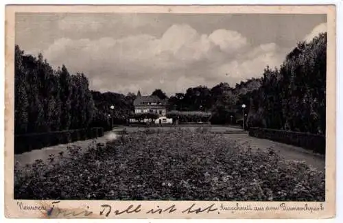 1940 - AK Neuwied (Rheinland) - Bismarckpark / gelaufen ab FAHR / Todesmeldung
