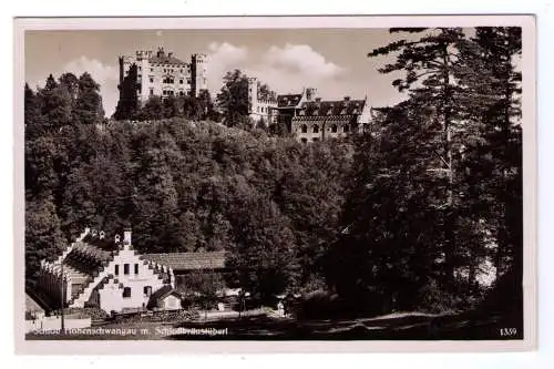 1940 - AK Schloß Hehenschwangau - von Füssen über Krakau nach Krosur (?) Polen