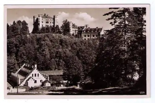 1940 - AK Schloß Hohenschwangau - von Füssen über Krakau nach Krosur (?) Polen