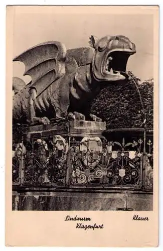 1940 - AK Klagenfurt (Lindwurm) - adressiert nach Lackenbach (Niederdonau)