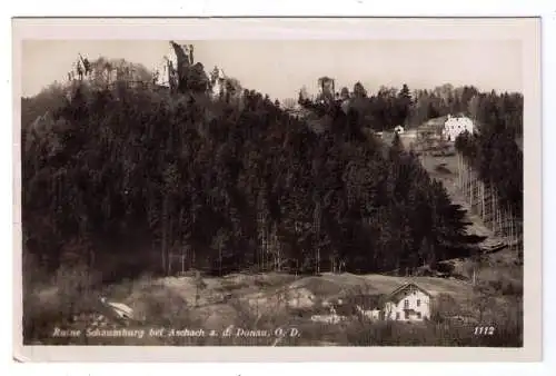 1941 AK Ruine Schaumburg bei Aschach (Oberdonau) - gel. von Eferding nach Wien