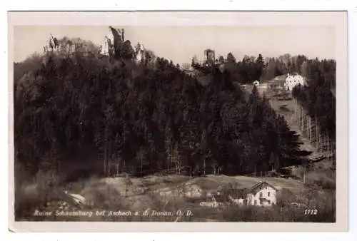 1941 AK Ruine Schaumburg bei Aschach (Oberdonau) - gel. von Eferding nach Wien