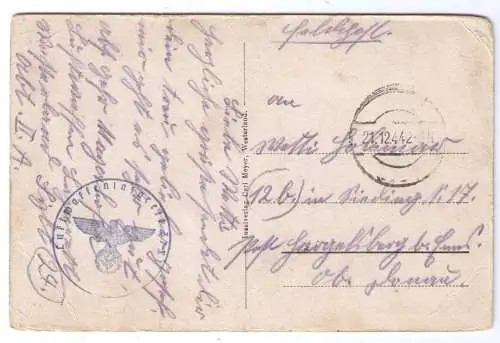 1944 - AK Insel Sylt / aus dem Luftwaffenlazarett nach Hargelsberg bei Enns (OD)