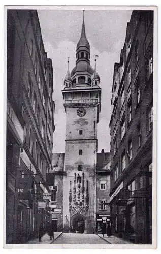 1944 - AK Brünn - Altes Rathaus  / adressiert nach Hagenau bei Braunau am Inn / zweisprachiger Stempel