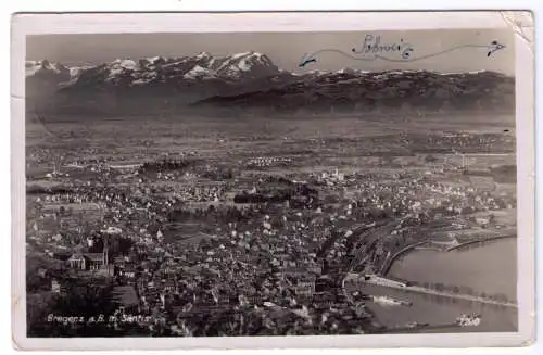 1942 - AK Bregenz / adressiert nach Erding und weitergeleitet nach Dorfen