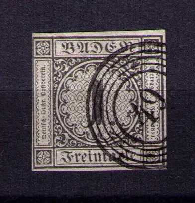 Baden 1853 - Mi. 5 mit 5-Ringstempel "49" Gerlachsheim