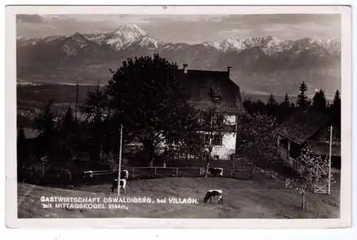 1942 - AK Gastwirtschaft Oswaldiberg, bei Villach / versendet nach Wien
