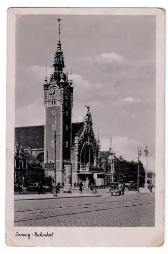 1944 - AK Danzig Bahnhof / gelaufen von Danzig-Langfuhr nach Eisenerz, Steiermark