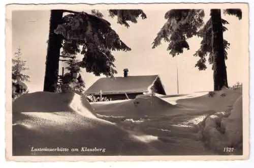 1943 - AK Lustenauerhütte am Klausberg, adressiert nach Bad Wiessee / Tegernsee