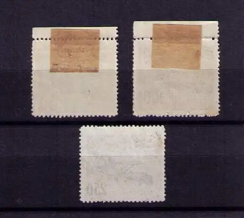 Tschechoslowakei 1922 - Mi. 199 - 201 mit Aufdruck / 2 x Oberrand / *