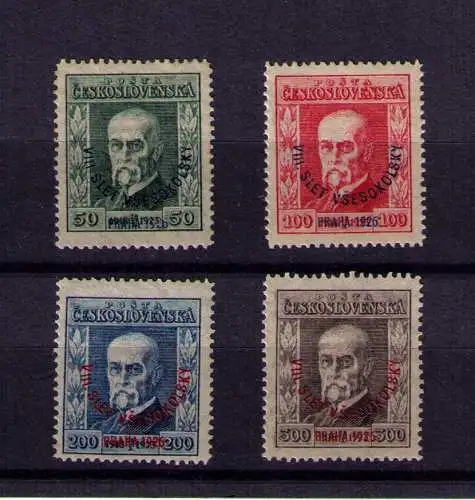 Tschechoslowakei 1926 - Mi. 212 - 215 Sokolkongress / * entfalzt
