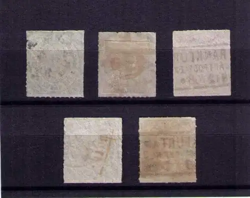 Briefmarken NDP Mi. 7-11 / 1 bis 18 Kreuzer / kompletter Satz