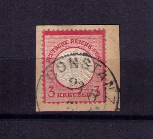 1873 - großer Brustschild Mi. 25 auf Briefstück - gestempelt CONSTANZ