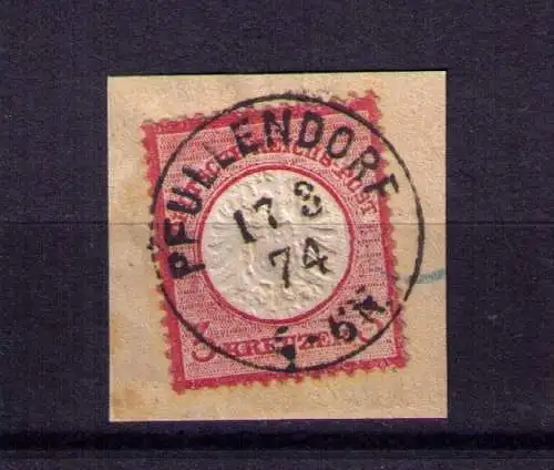 1874 - großer Brustschild Mi. 25 auf Briefstück - gestempelt PFULLENDORF