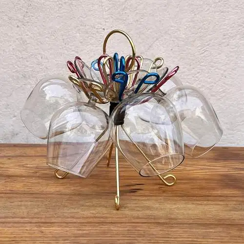 6 Cognacgläser auf Ständer, Deutschland, 1950er Jahre.