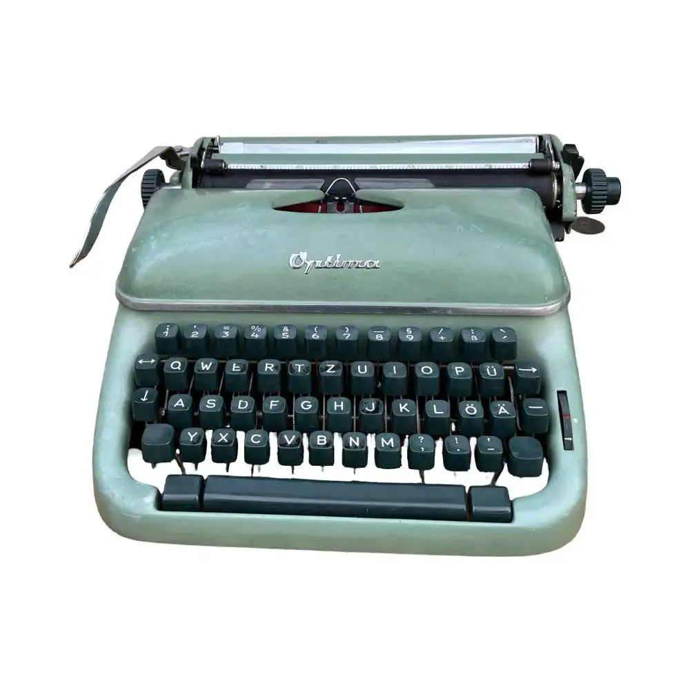 Grüne Optima Elite 3 Schreibmaschine, Deutschland, 1958. 0