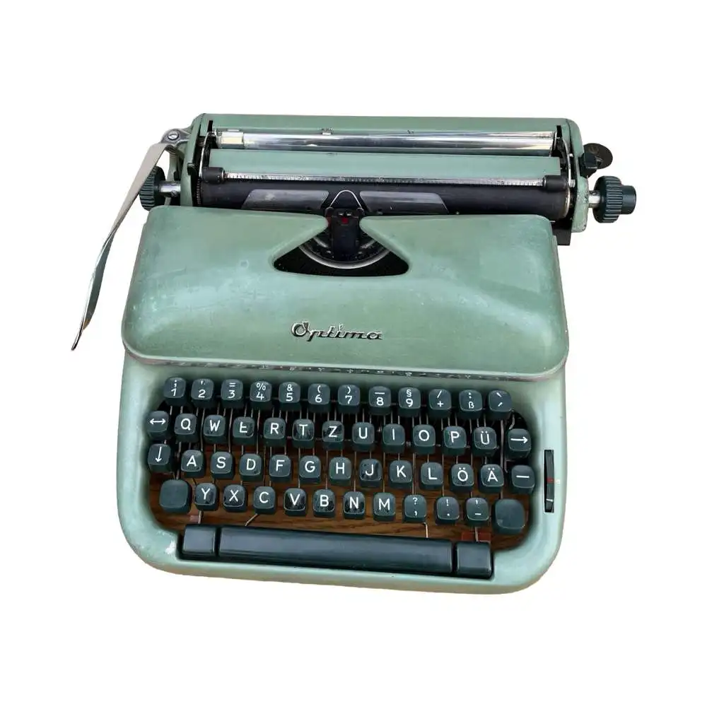 Grüne Optima Elite 3 Schreibmaschine, Deutschland, 1958. 1