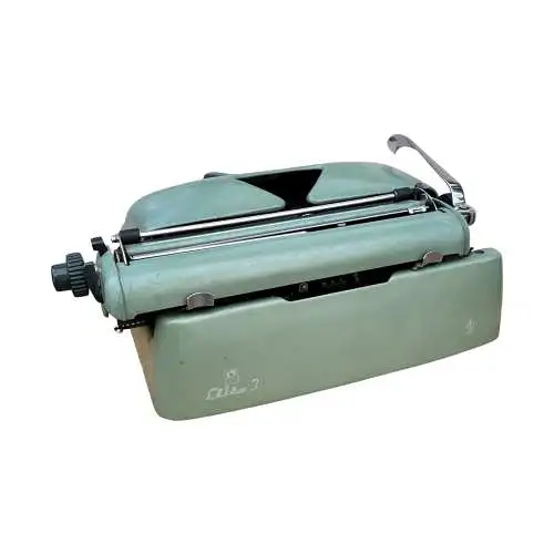 Grüne Optima Elite 3 Schreibmaschine, Deutschland, 1958.