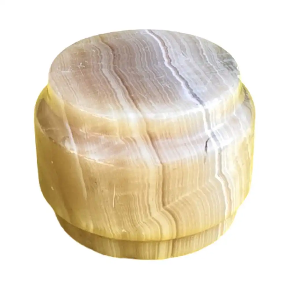 Kleiner Kerzenständer aus Alabaster mit Metallbeschlägen, Italien, 1970er Jahre. 6