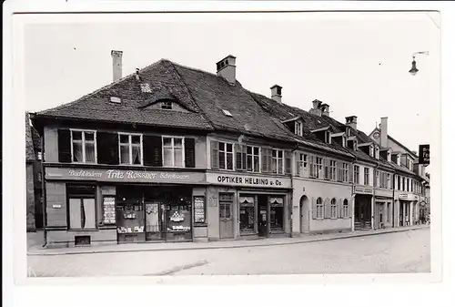 Kempten, tolles Foto-AK-Unikat Bäckerstraße Buchbinderei/Schreibwaren Rössner, Auslagen voller Ansichtskarten! Gelaufen 1953 Notopferfrei in die DDR