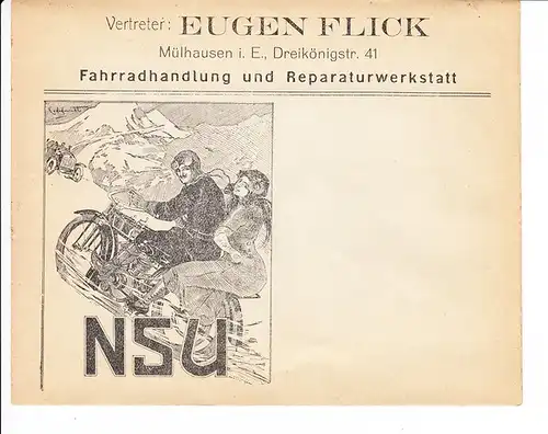 NSU-Kuvert, Mülhausen, zeittypische, auch erotische Darstellung