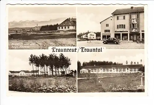 Traunreut, Munitionsfabrik, Heimatvertriebenenort, ähnlich Waldkraiburg, Geretsried, Eggmühl. Relativ frühe AK, ins Ausland. Rar!