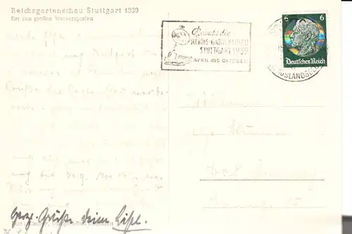 Reichsgartenschau 1939 Stuttgart, entsprechender SST Kasten sehr zeitgerecht