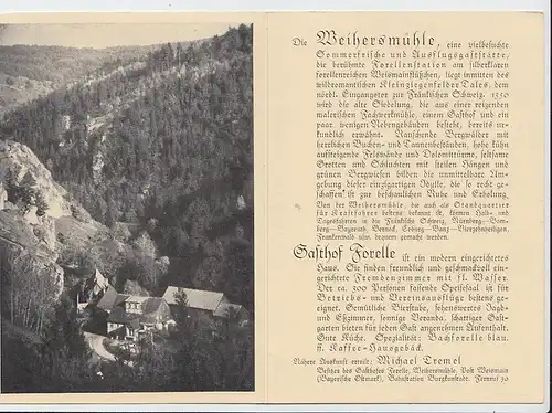 Weihermühle/Fränkische Schweiz, nette Doppel AK ca. 1930. Preiswert