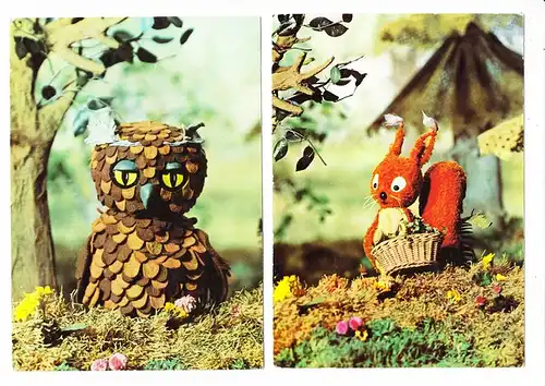 DDR-Fernsehen, 6 verschiedene Kinder-Theater-Figuren-AK, historisch, preiswert