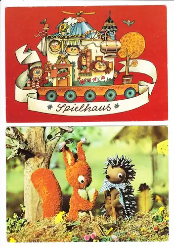 DDR-Fernsehen, 6 verschiedene Kinder-Theater-Figuren-AK, historisch, preiswert