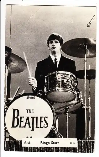 O-Foto-AK &quot;Real Photograph&quot; Beatles, Ringo Starr, gelaufen 1964 (!) Paddington - München. Text!!! Kleiner Bug