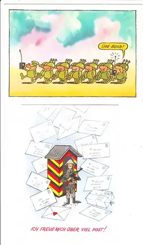 4 DDR-NVA-Humor-AK VEB Militärverlag der DDR