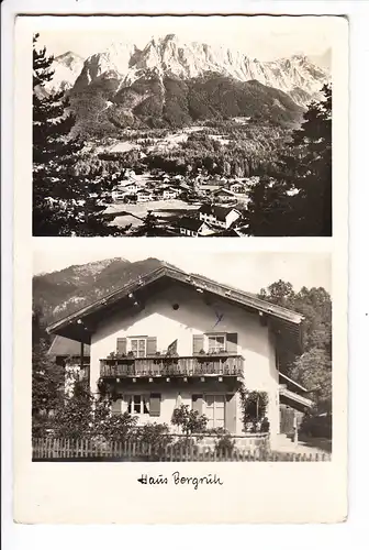Grainau Einzelhaus-Foto-AK Seichler, dortselbst Haus Bergruh, Baderseeweg 12 gelaufen 1963