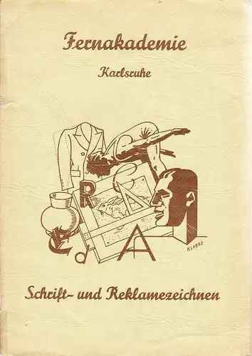 Karlsruhe, Fernakademie über 100 Seiten 1949 Zeichner-Fernlehrgang